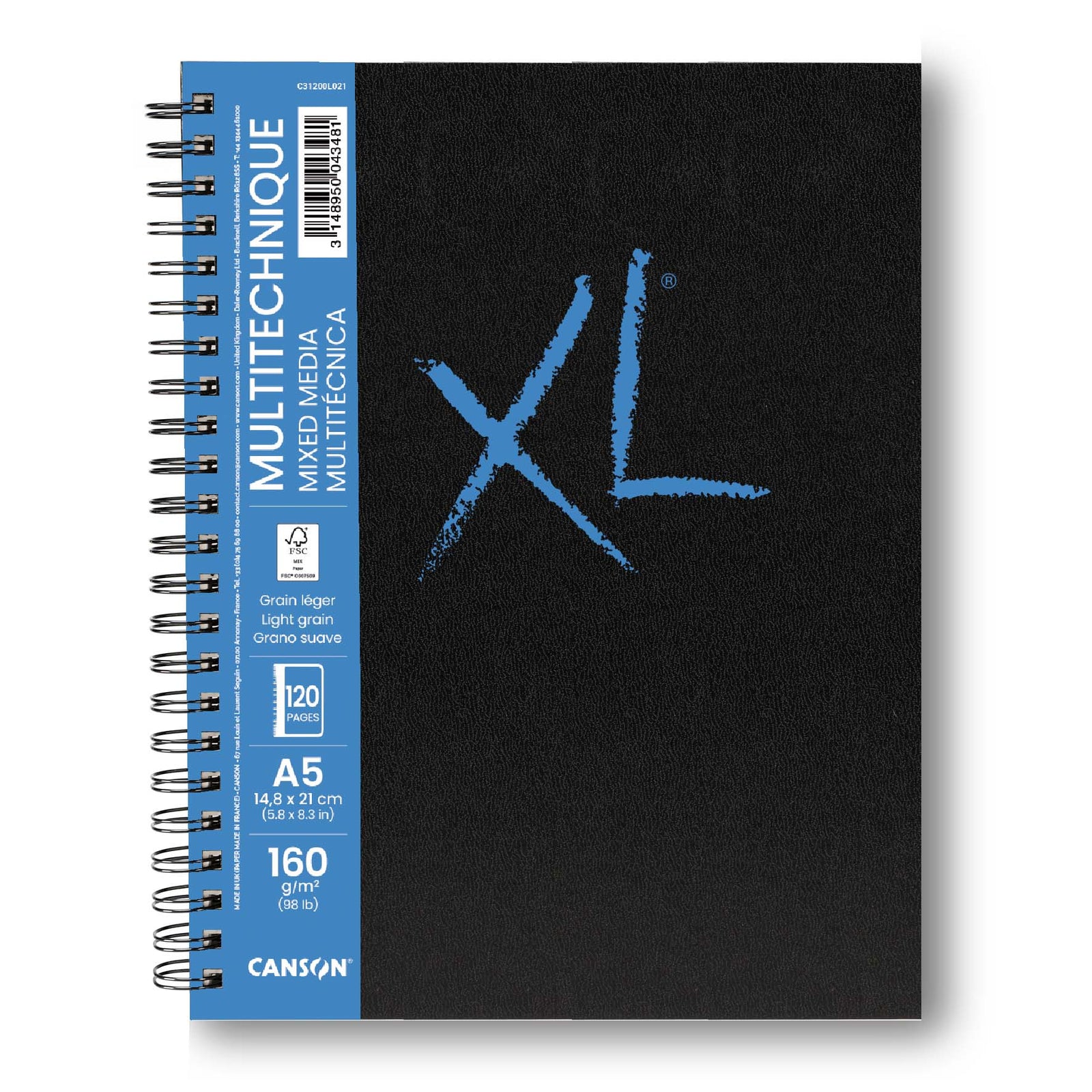 Canson XL Mix Media lijepljeni blok 160 g - 120 listova, A5