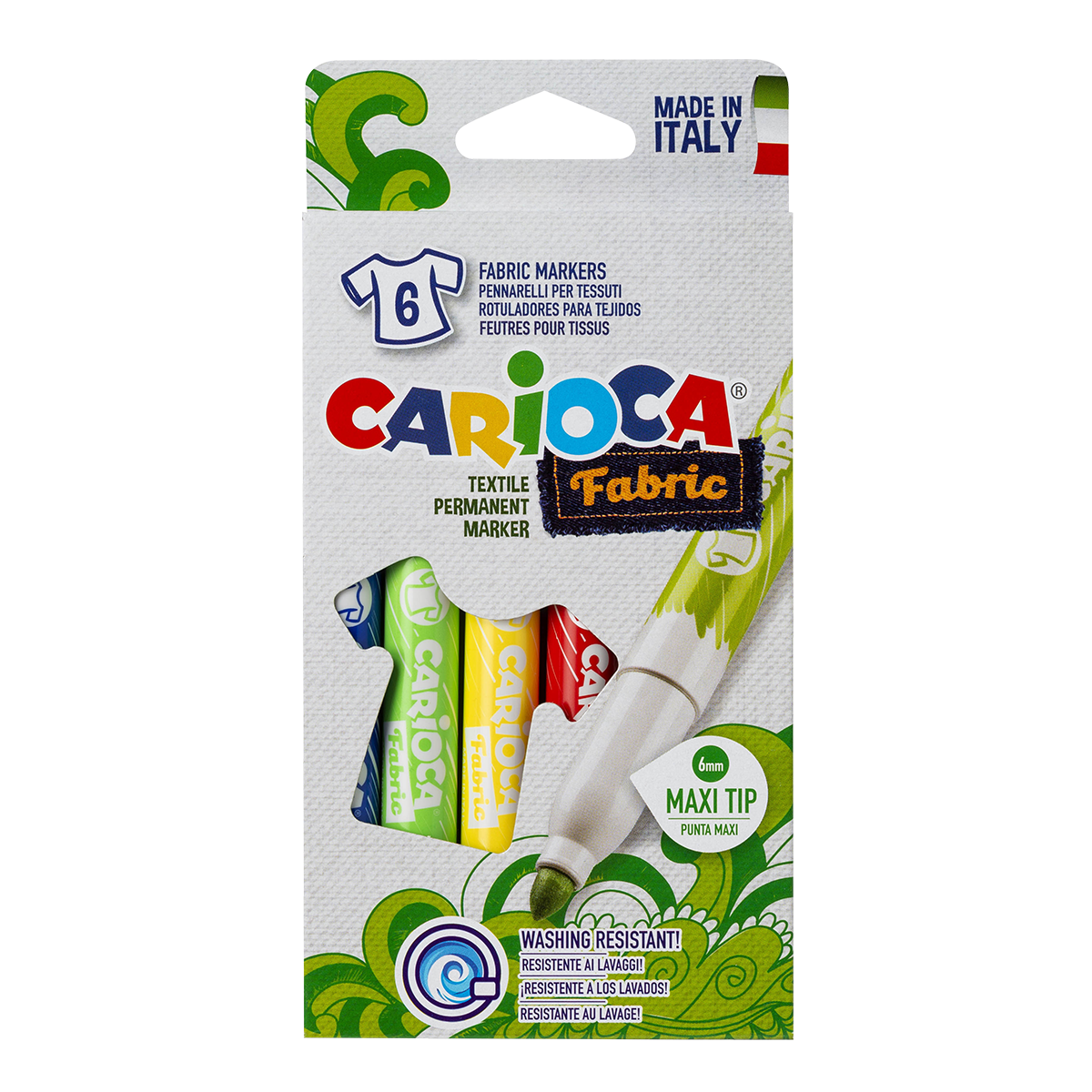 Carioca flomasteri za tekstil, maxi vrh, mix boja