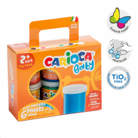Carioca prstne boje Baby 2+, papirni koferčić, 6 × 80 ml