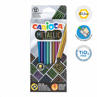 Carioca šestougaone drvene bojice Metallic, 12 kom