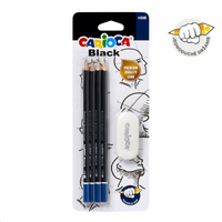 Carioca set trouglastih olovaka Black 2/HB sa gumicom, 4 kom