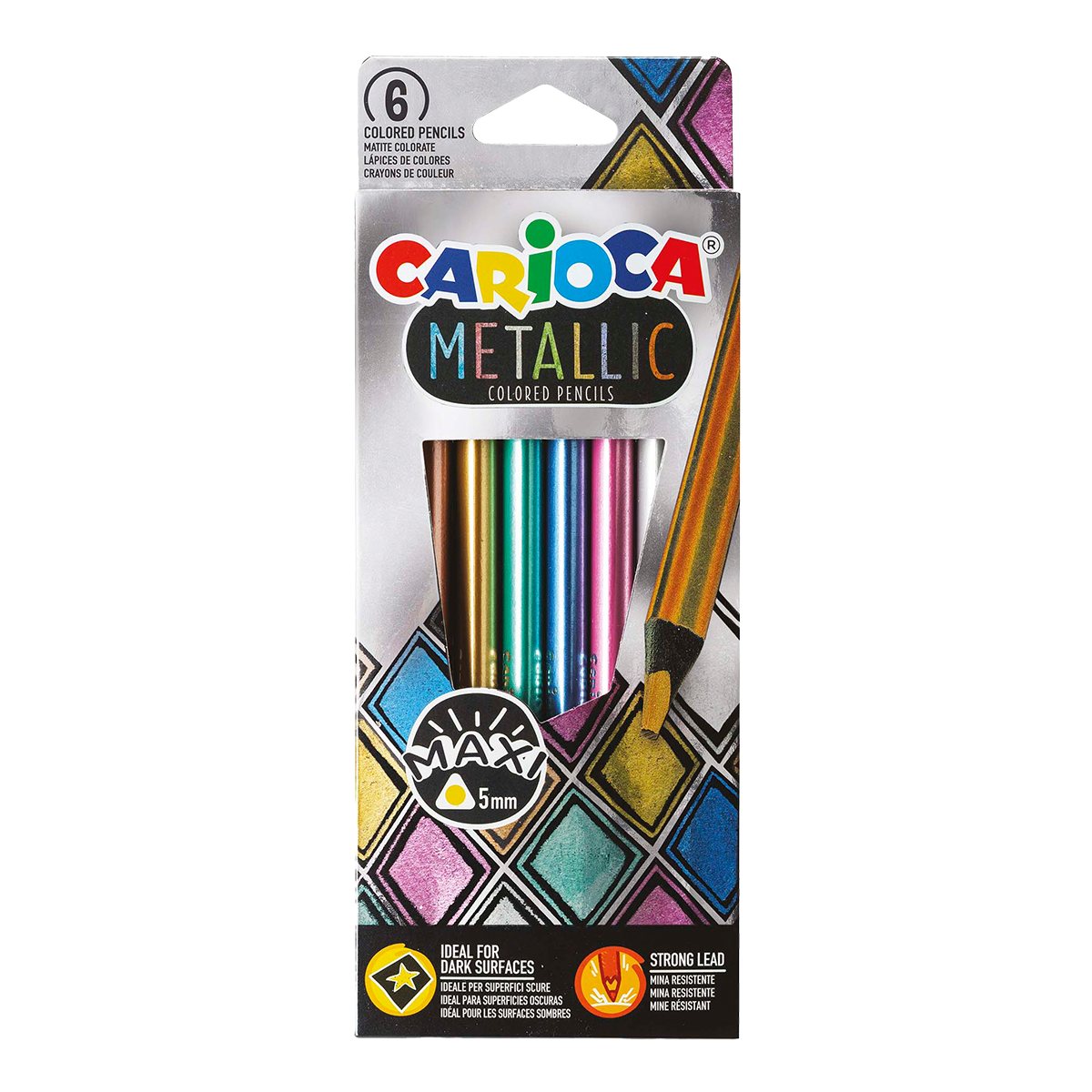 Carioca trouglaste metalik drvene bojice Metallic, 6 kom