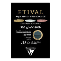 Clairefontaine Étival akvarelni blok CP R 300 g 15L lijepljeni Black