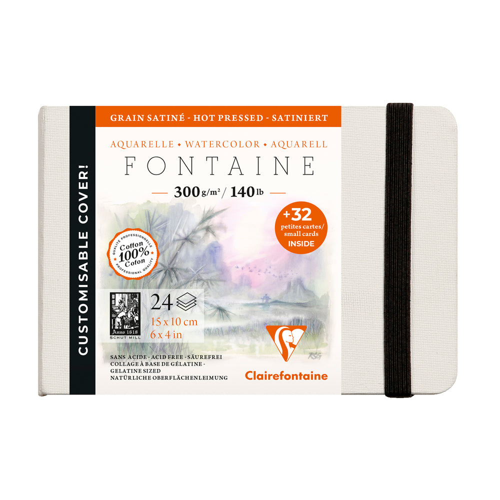 Clairefontaine Fontaine akvarelna knjiga HP 300 g 24L tvrdi povez