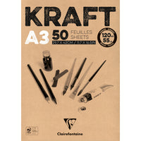 Clairefontaine ljepljeni kraft blok – 120 g 50 listova A3