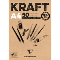 Clairefontaine ljepljeni kraft blok – 120 g 50 listova A4