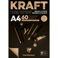 Clairefontaine ljepljeni kraft blok – 90 g 60L A4 Smeđa i crna
