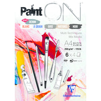 Clairefontaine Paint'On Mix Media blok br. 6 250 g 24L lijepljeni razne boje