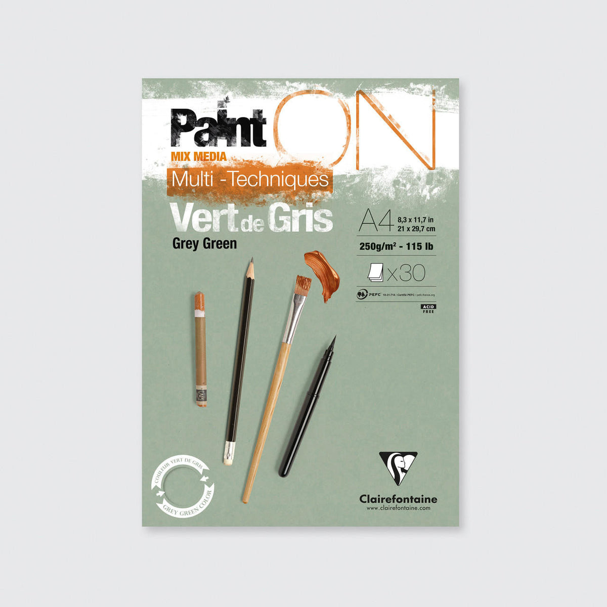 Clairefontaine Paint'On Mix Media lijepljeni blok 250 g