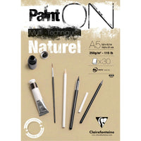 Blok za miks medije CLAIREFONTAINE Paint'On prirodni 250 g/m² – 30 listova – A5