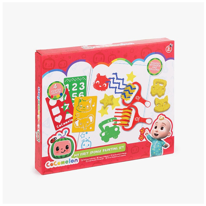 Cocomelon kreativni set za slikanje spužvama koji sadrži šarene spužvice i boje za dječiju kreativnu igru.