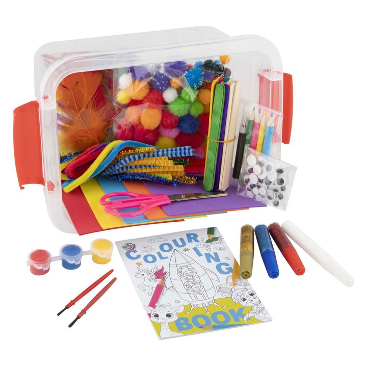 CRAFT KIT set sa preko 230 kreativnih dodataka u praktičnoj kutiji za odlaganje.