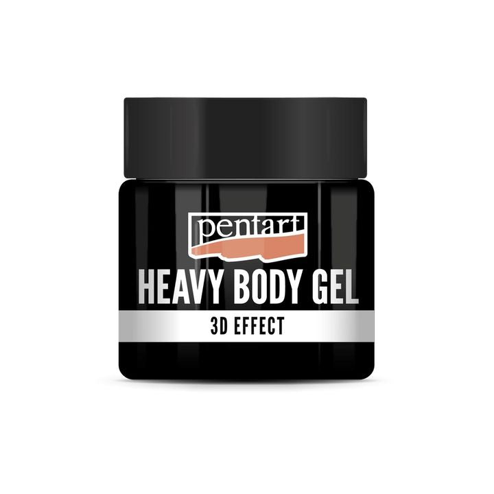 Tekstura crnog sjajnog heavy body gela Pentart na bijeloj podlozi