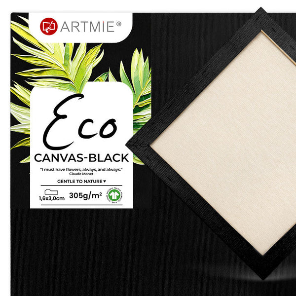 Crno slikarsko platno na ramu ECO, visokokvalitetno platno za umjetničko stvaralaštvo, dostupno u raznim dimenzijama.