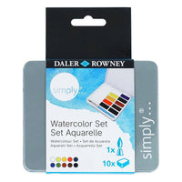 DALER ROWNEY Simply akvarel set 10 pola posudica s kistom
