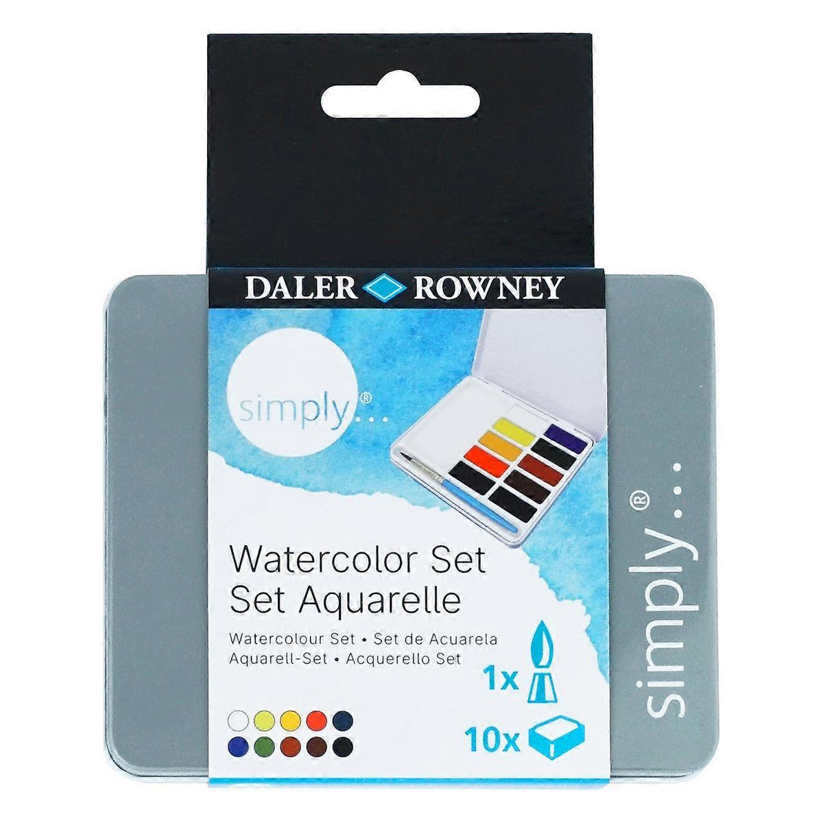 DALER ROWNEY Simply akvarel set 10 pola posudica s kistom