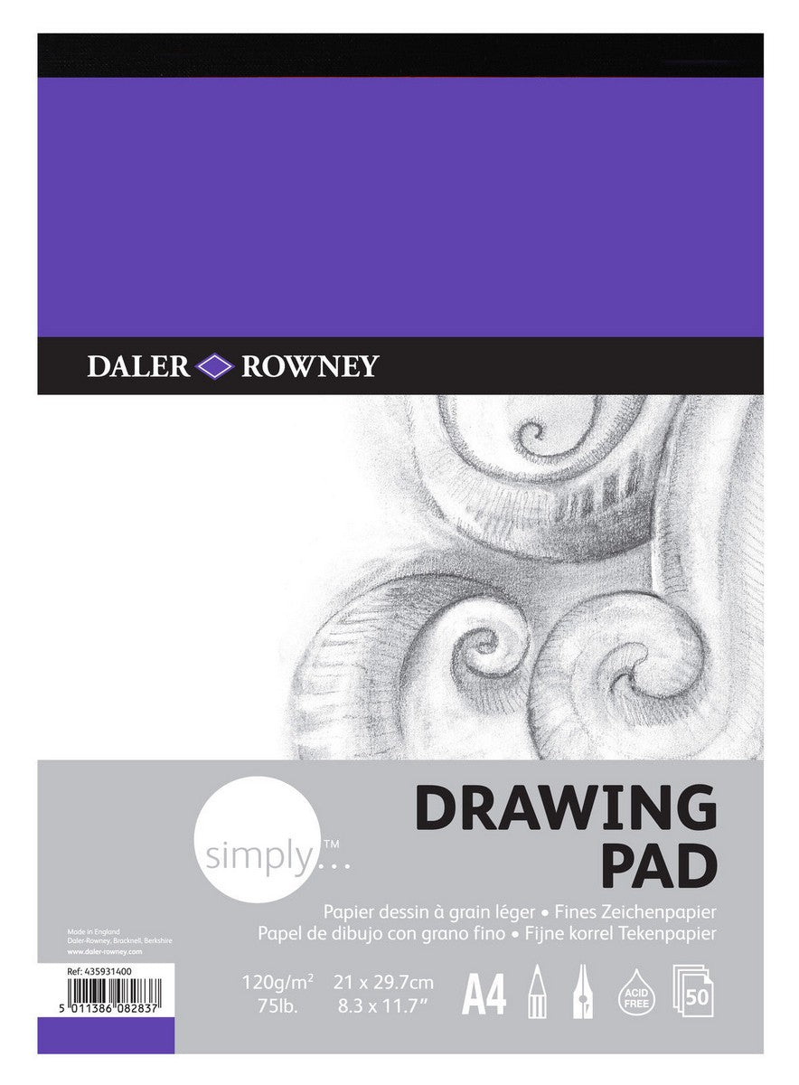 DALER ROWNEY Simply skicen-blok A4 120 g 50L lijepljeni