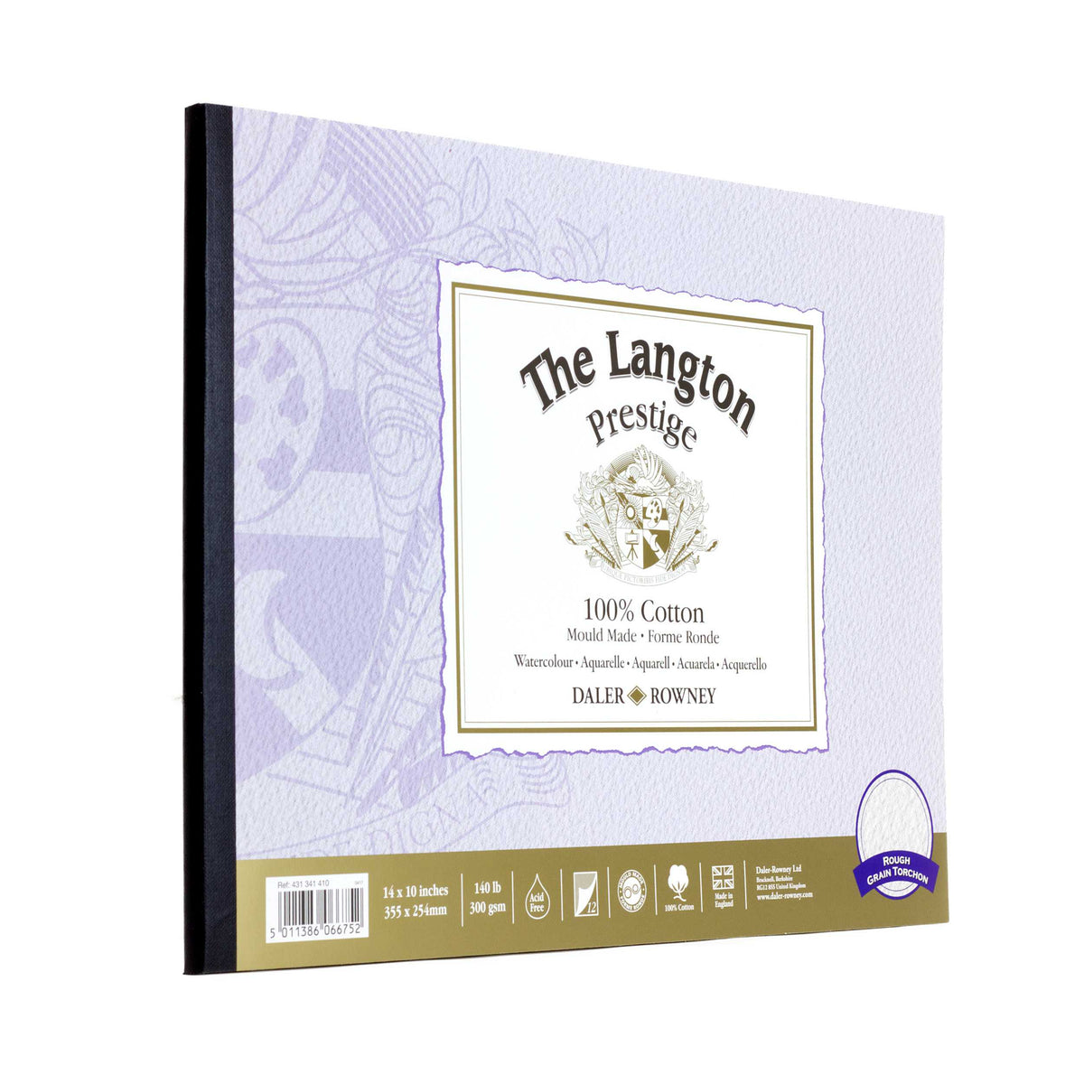 DALER ROWNEY The Langton Prestige akvarelni blok CP Natural White 300 g 12L 25,4 x 35,6 cm