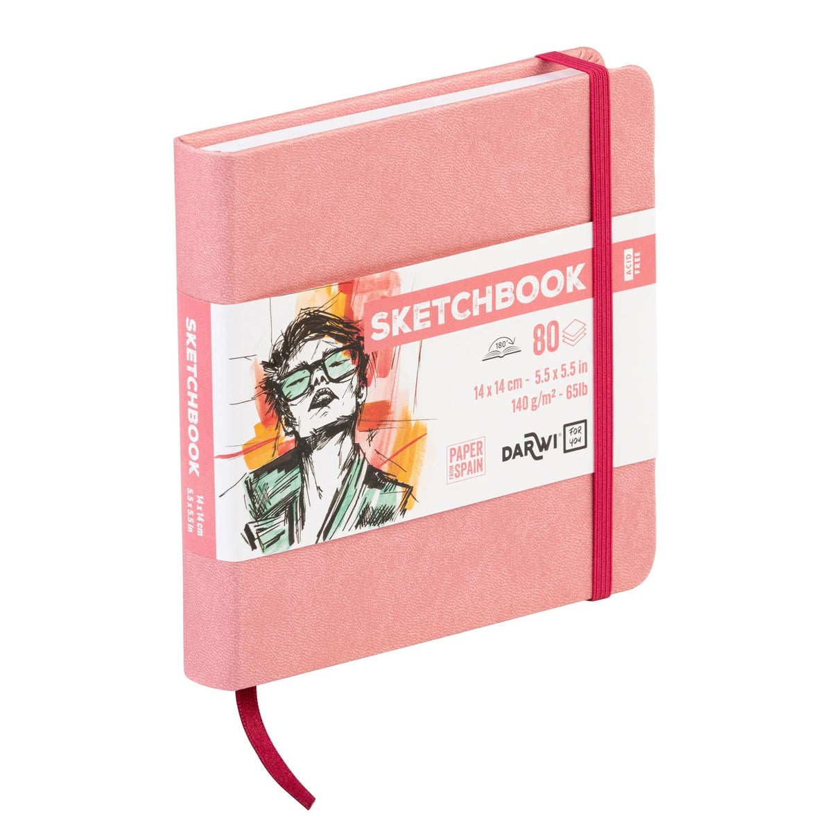 DARWI blok za skiciranje Soft Pink 14 x 14 cm 140 g 80L