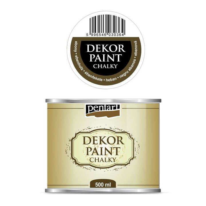 Dekorativna boja kreda Chalki Pentart 500 ml - razne nijanse – eban