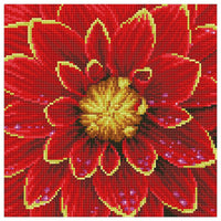 Dijamantna slika Dahlia dimenzija 30.5 x 30.5 cm, set za kreativno slaganje mozaika od sitnih kamenčića.