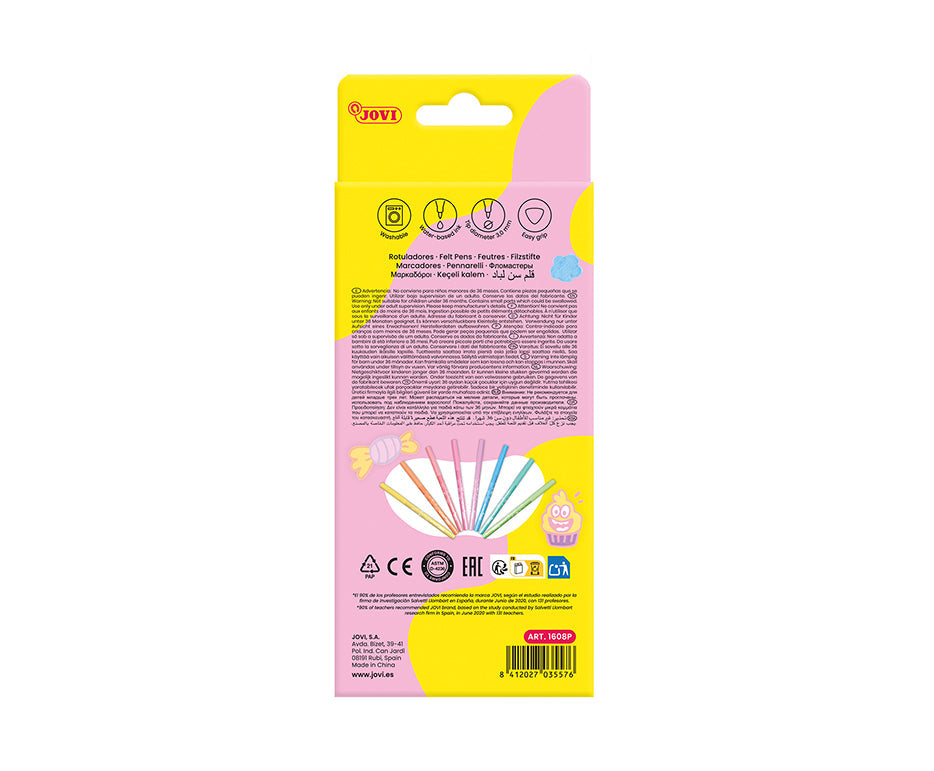 Dječiji flomasteri JOVI perivi pastelni 3 mm / set od 8 kom