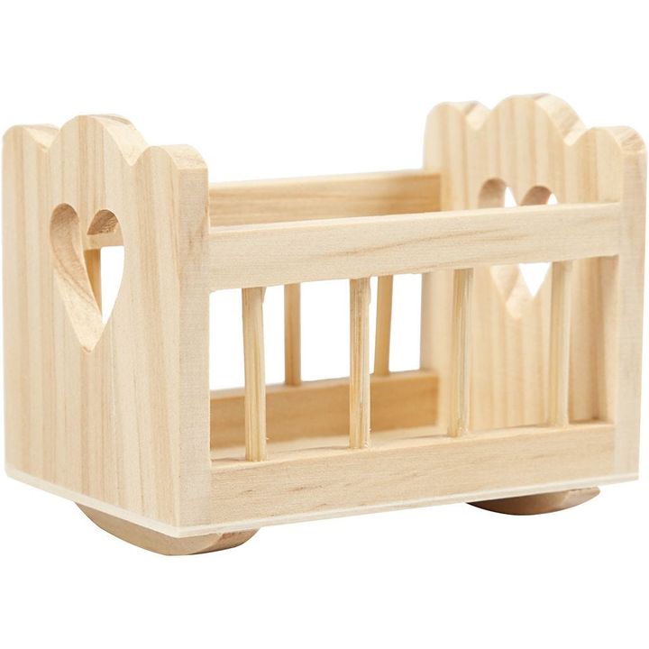 Drvena dekoracija u obliku kolijevke 8 x 5.5 cm — slika 1