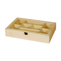 Drvena kutija s pregradama i providnim poklopcem Pentart 30 x 19,5 x 10 cm