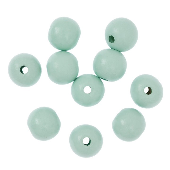 Kreativni materijal: drvene perle od 2,5 cm u raznim bojama, pakovanje od 10 komada.