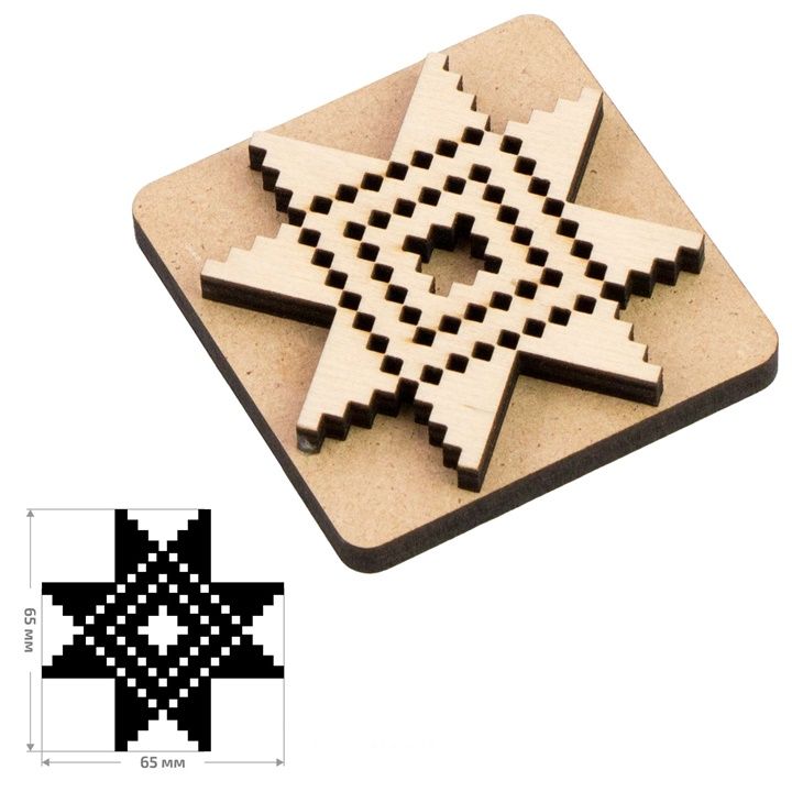 Drveni pečat ROSA TALENT br. 4 Geometry dimenzija 6.5x6.5 cm za kreativno dekorisanje i štampanje motiva.