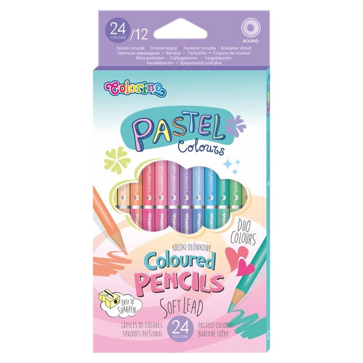 Pakovanje od 12 dvostranih pastelnih bojica Colorino za kreativno crtanje i bojenje.
