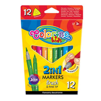 Pakovanje od 12 Colorino dvostranih flomastera za djecu sa živopisnim bojama.