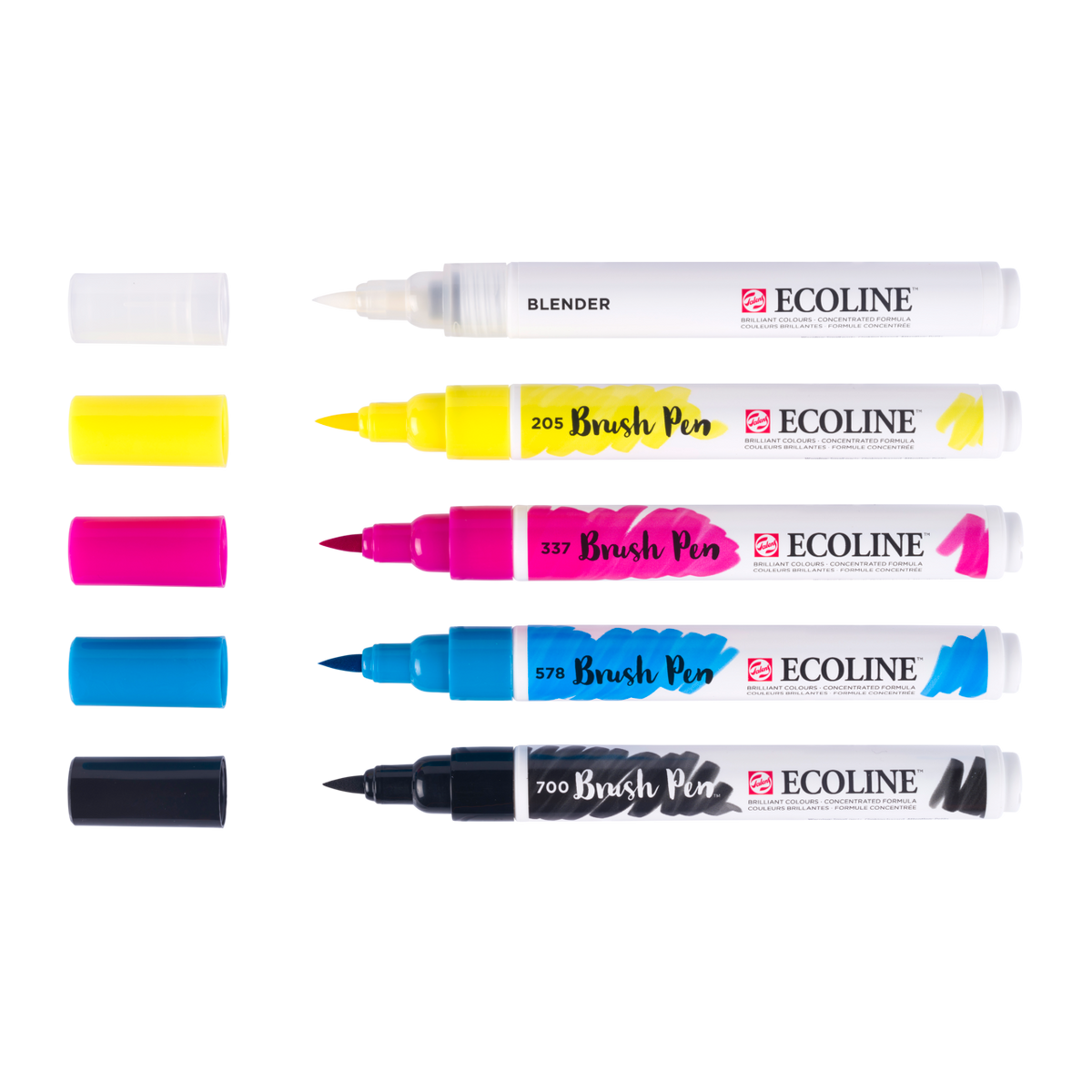 ROYAL TALENS Ecoline set akvarelnih brush pen flomastera PRIMARY 5 boja