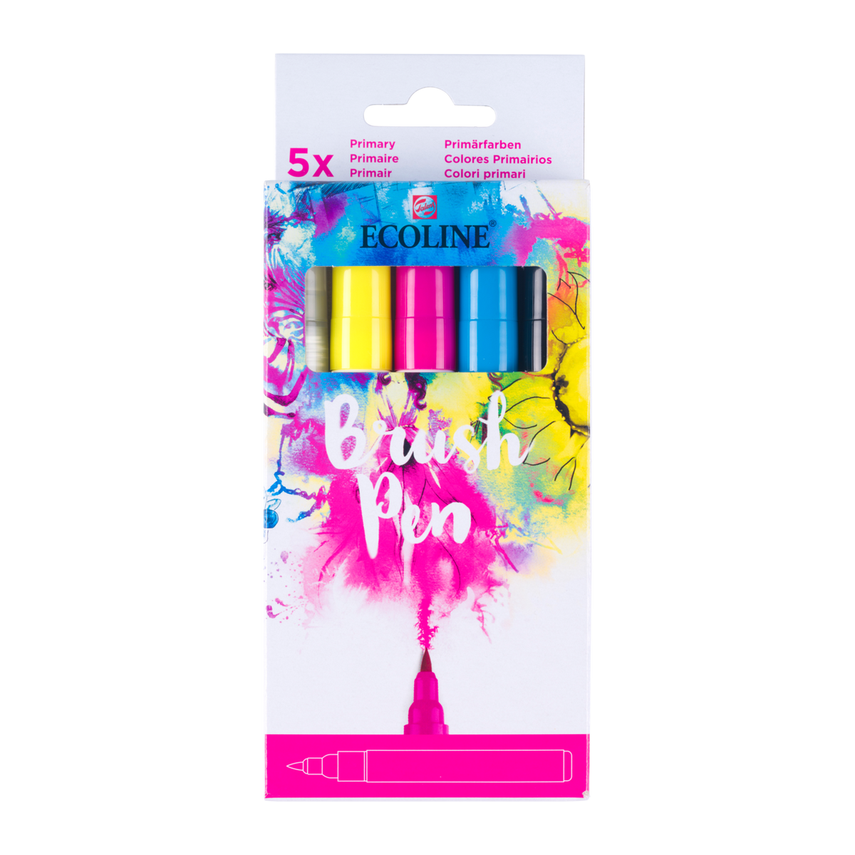 ROYAL TALENS Ecoline set akvarelnih brush pen flomastera PRIMARY 5 boja