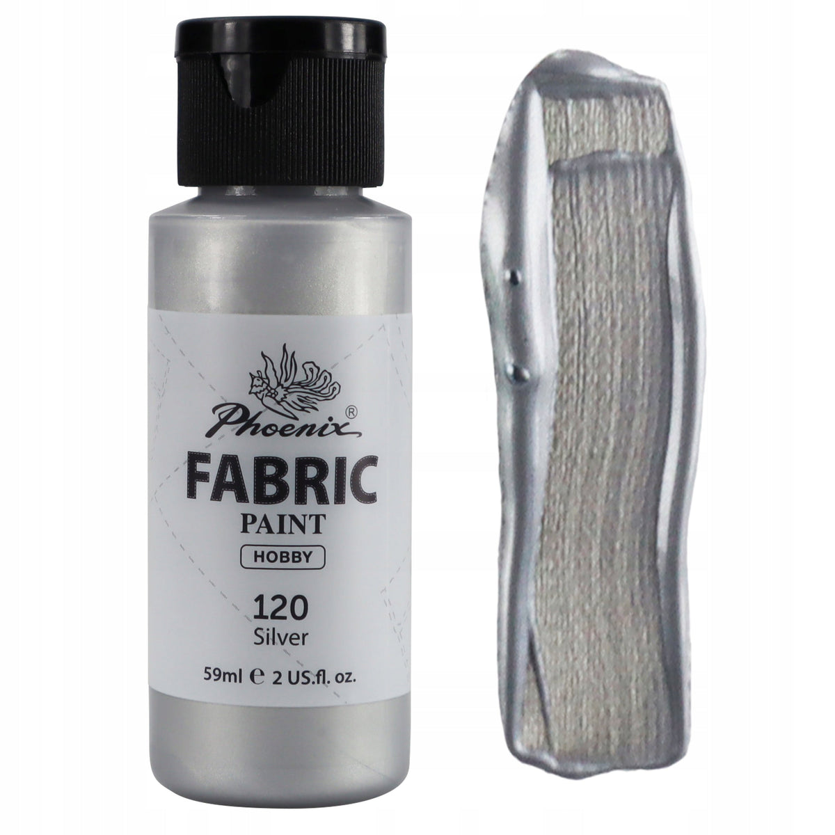 Farba na tekstil Phoenix 59 ml srebrna 120