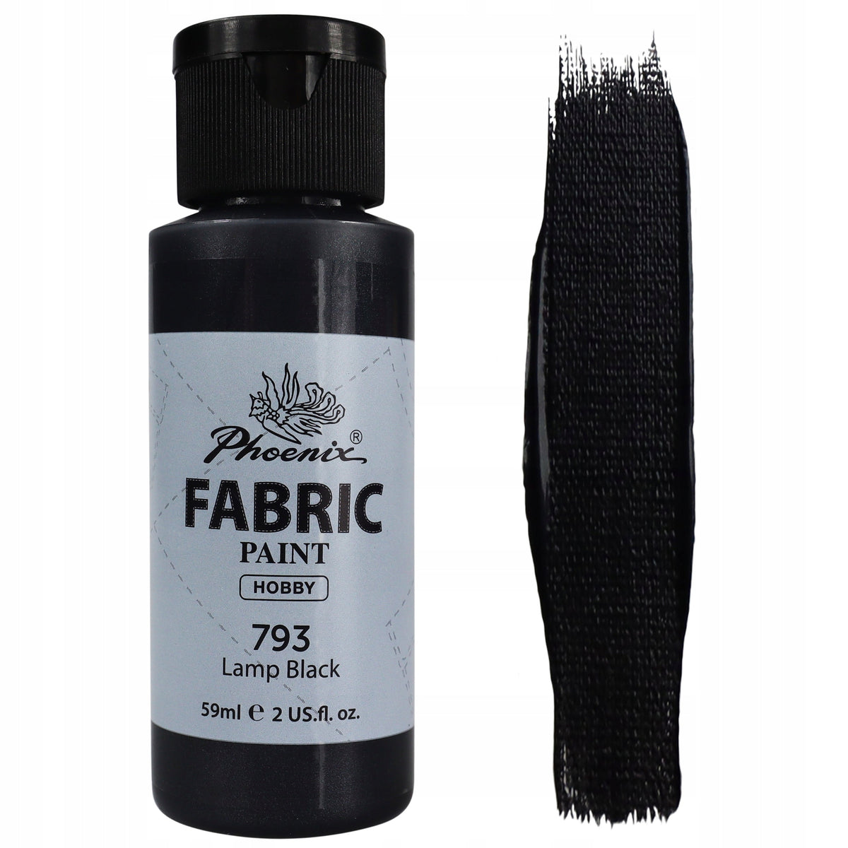 Farba za tekstil Phoenix 59 ml – lamp crna