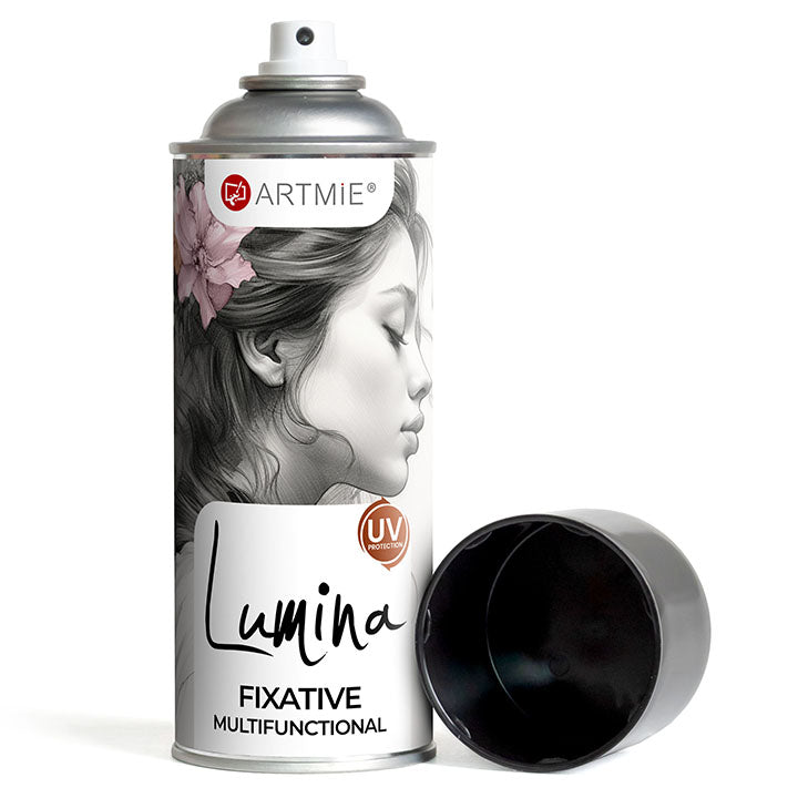 Fiksativ u spreju ARTMIE Lumina 400 ml za zaštitu umjetničkih radova od prašine i vlage.