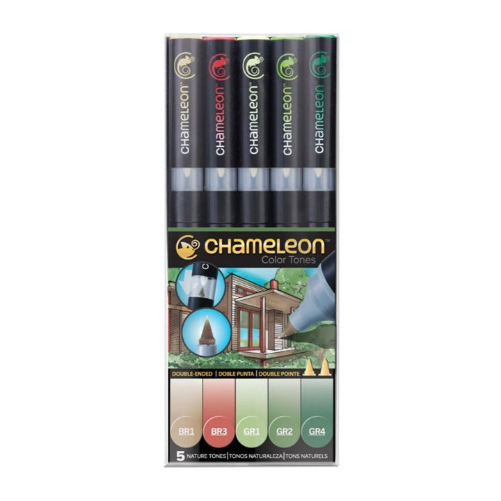 Flomasteri Chameleon Nature Tones - set od 5 kom