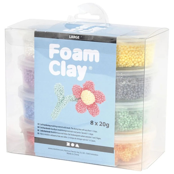 Raznobojna Foam Clay masa sa teksturom velikih kuglica za kreativno oblikovanje i umjetničke projekte.