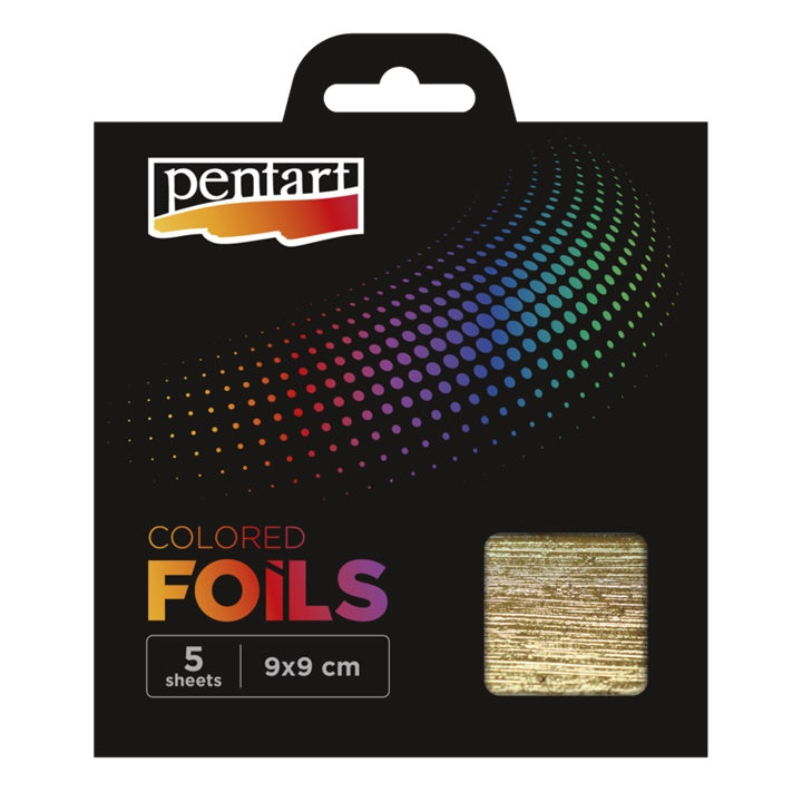 Folija u boji Pentart 5 listova - 9 x 9 cm - razne nijanse — slika 1