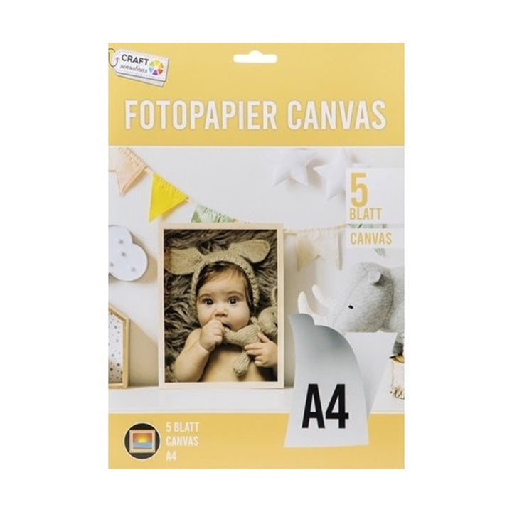 Pakovanje od pet listova Craft Sensation fotografskog papira sa teksturom platna za umjetničke projekte.