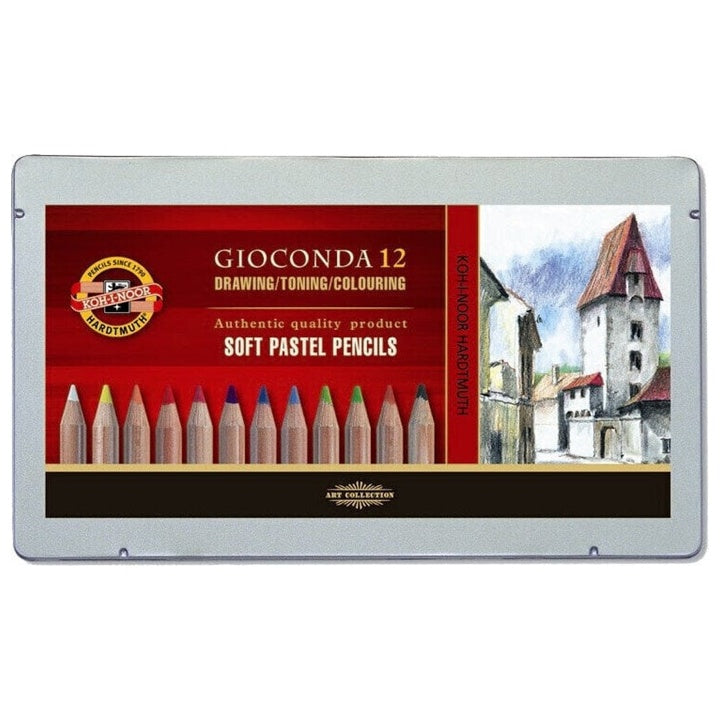 Pakovanje od 12 Gioconda soft pastel olovaka u drvenom kućištu za umjetničko crtanje i sjenčenje.