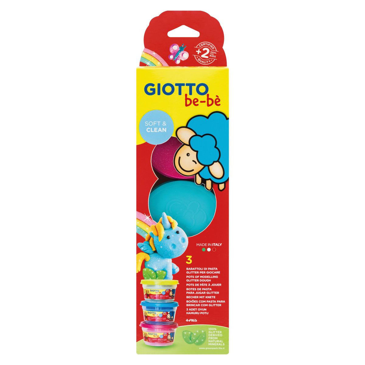GIOTTO BE-BE mekana masa za modeliranje sa šljokicama 3 x 100 g