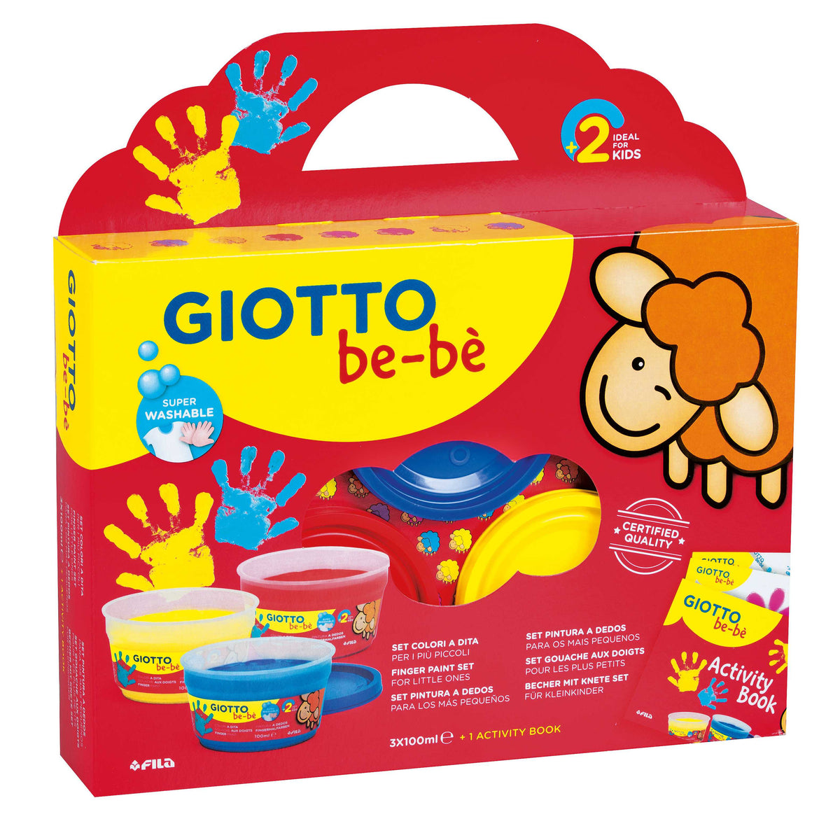 GIOTTO Be-Be set boja za prste 3 x 150 ml s knjigom aktivnosti