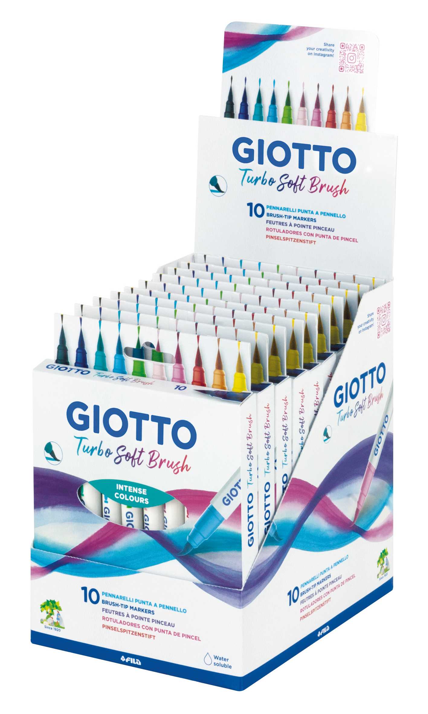 Flomasteri sa kist vrhom GIOTTO Turbo Soft Brush - 10 kom