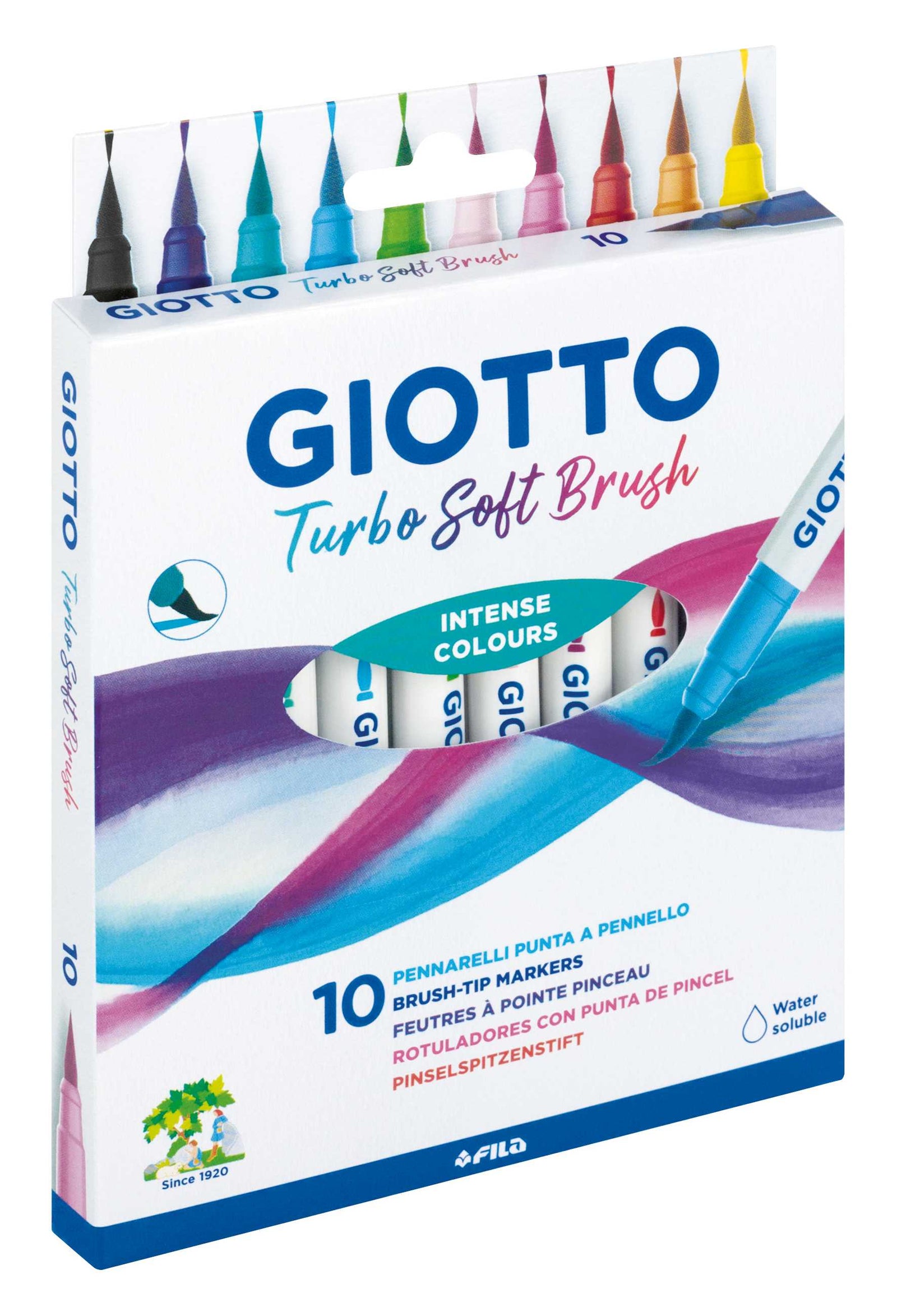 Flomasteri sa kist vrhom GIOTTO Turbo Soft Brush - 10 kom
