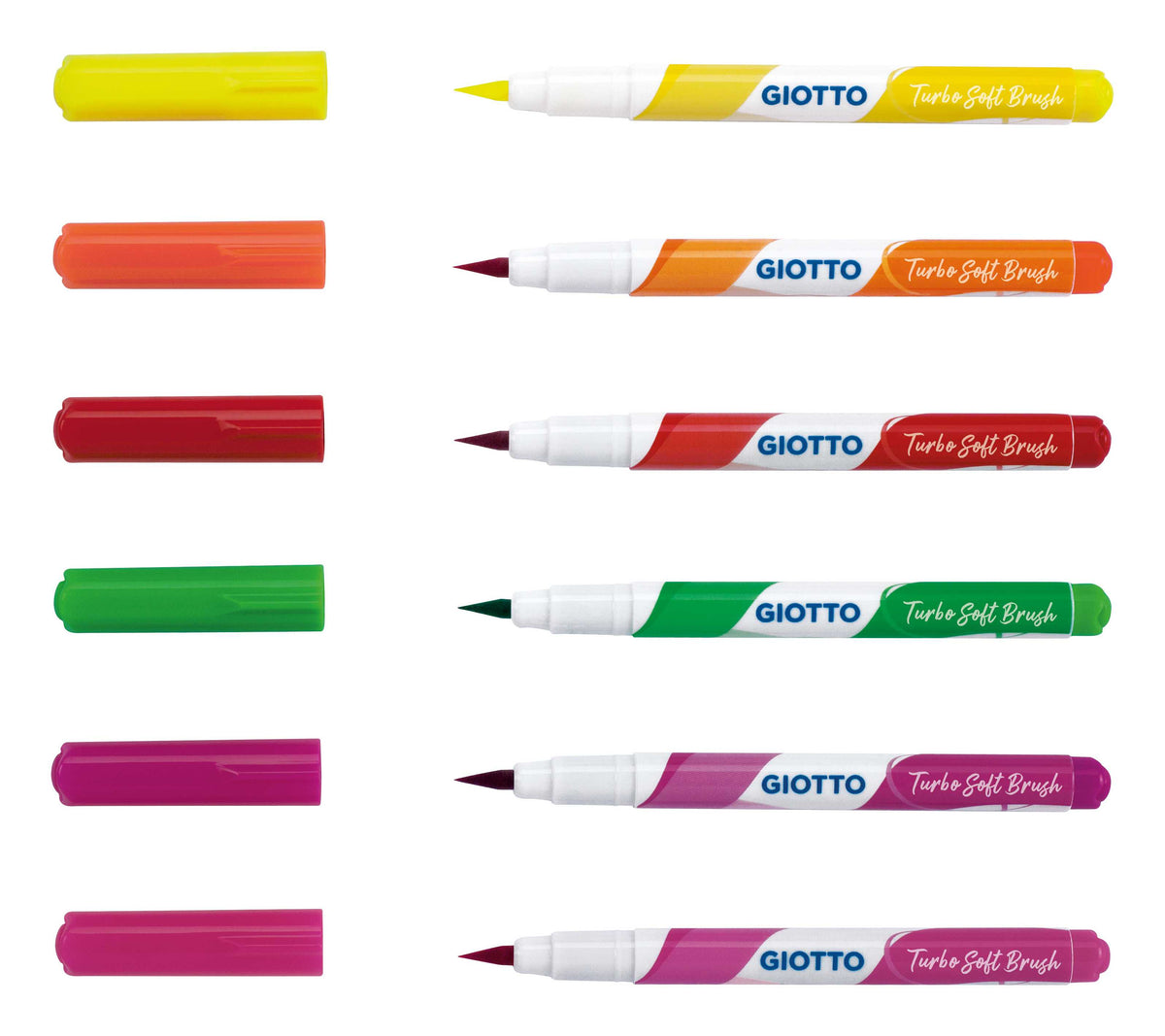 Flomasteri sa vrhom u obliku kista GIOTTO Turbo Soft Brush Fluo 6 kom