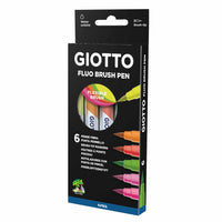 Flomasteri sa vrhom u obliku kista GIOTTO Turbo Soft Brush Fluo 6 kom
