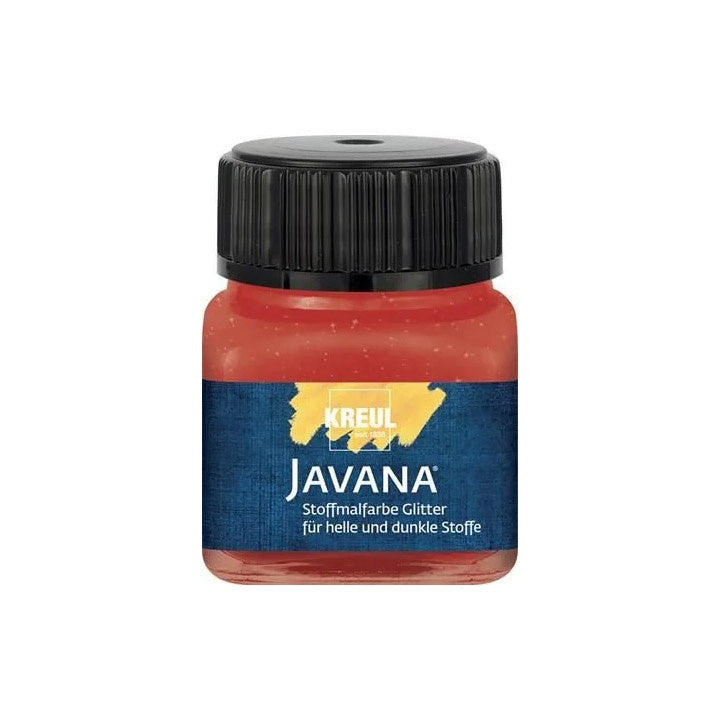Gliterska boja za tekstil Javana 20 ml u elegantnoj bočici za kreativno ukrašavanje tkanina.