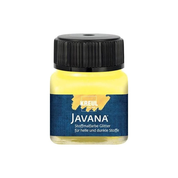 Detaljan prikaz Javana gliterske boje za tekstil od 20 ml, idealne za dodavanje sjaja vašim radovima.